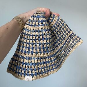 Straw Crochet Foldable Bucket Hat